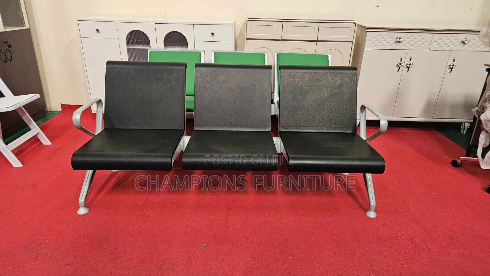 Black Heavyduty Commercial Reception Bench