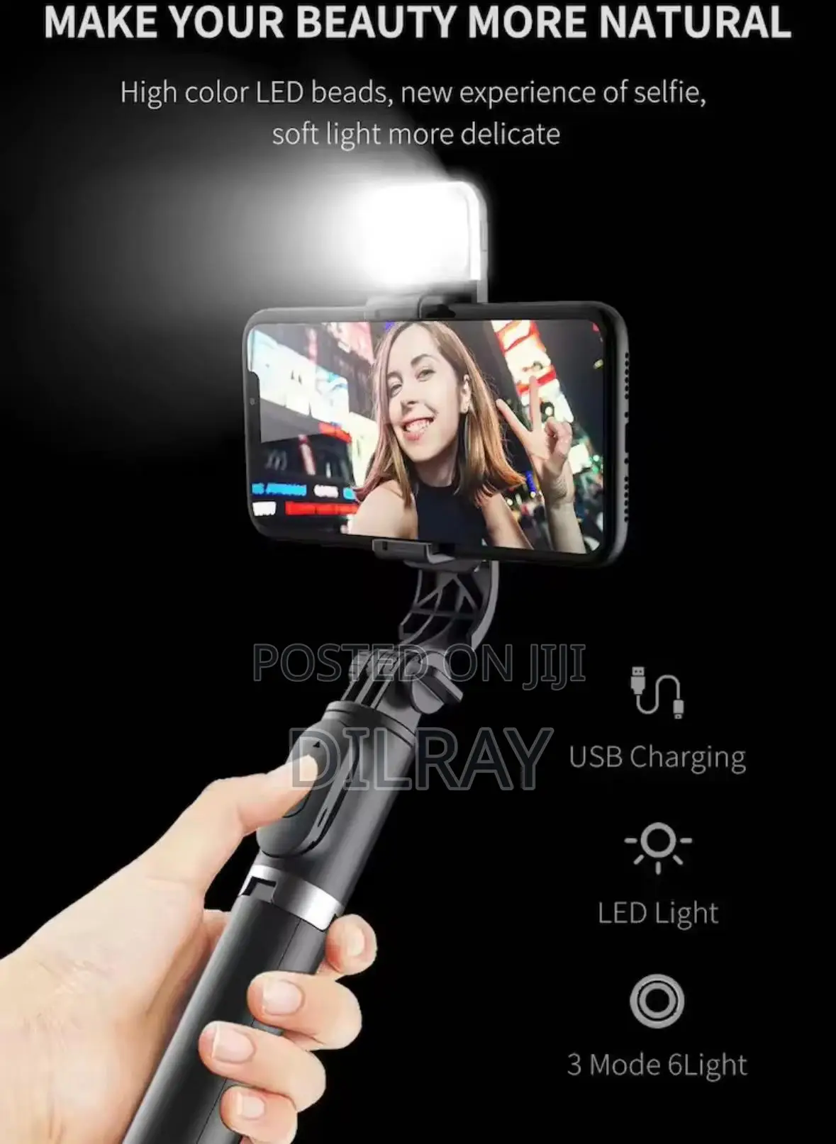 Q02s Fill Light Selfie / Vlog Stick With Stand