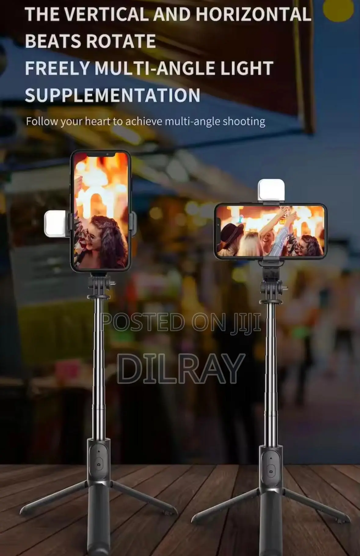 Q02s Fill Light Selfie / Vlog Stick With Stand