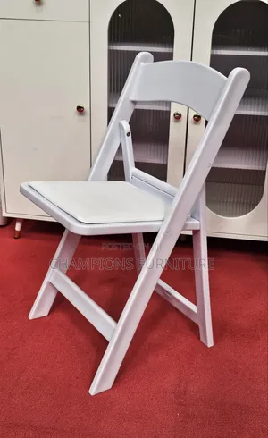 Classic White Padded Folding Chair
