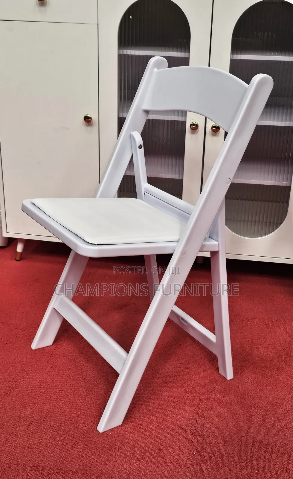 Classic White Padded Folding Chair