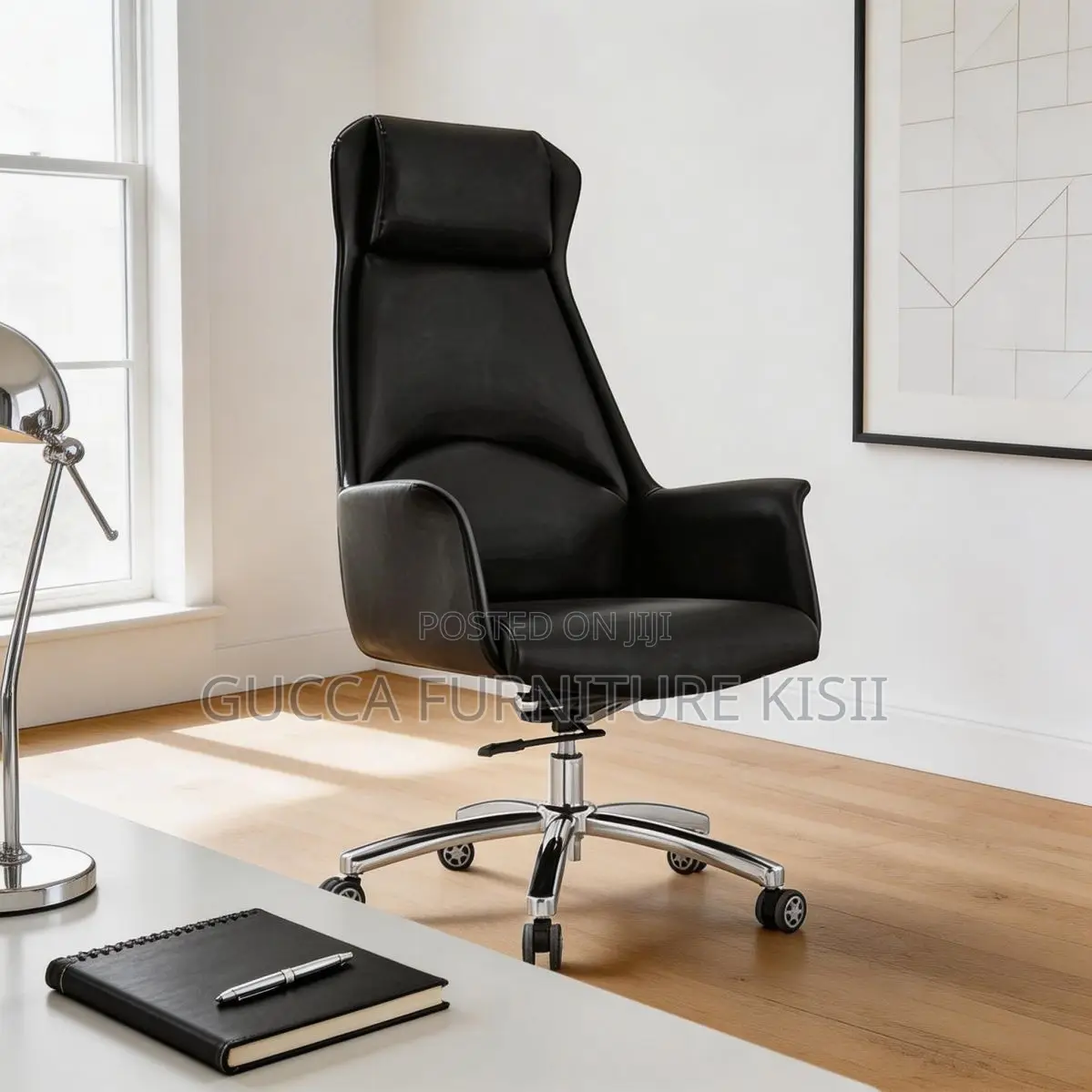 Office Chair; High Back Leather Executive Office Chair