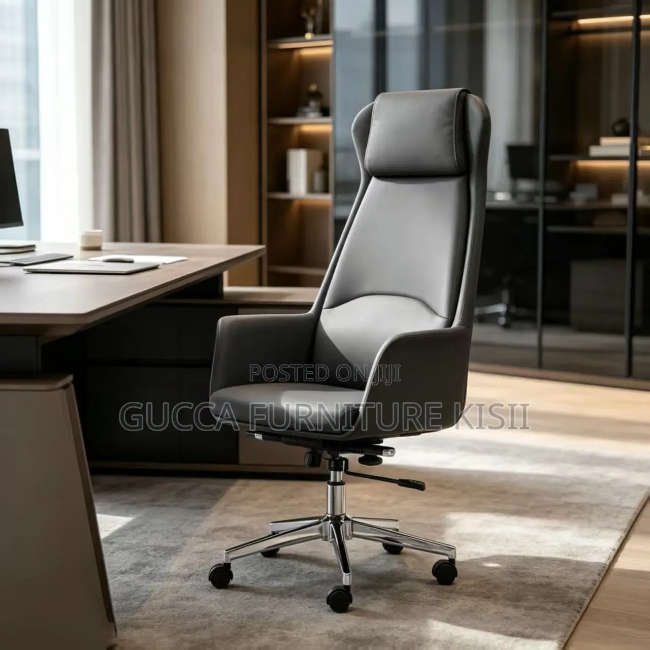 Office Chair; High Back Leather Executive Office Chair