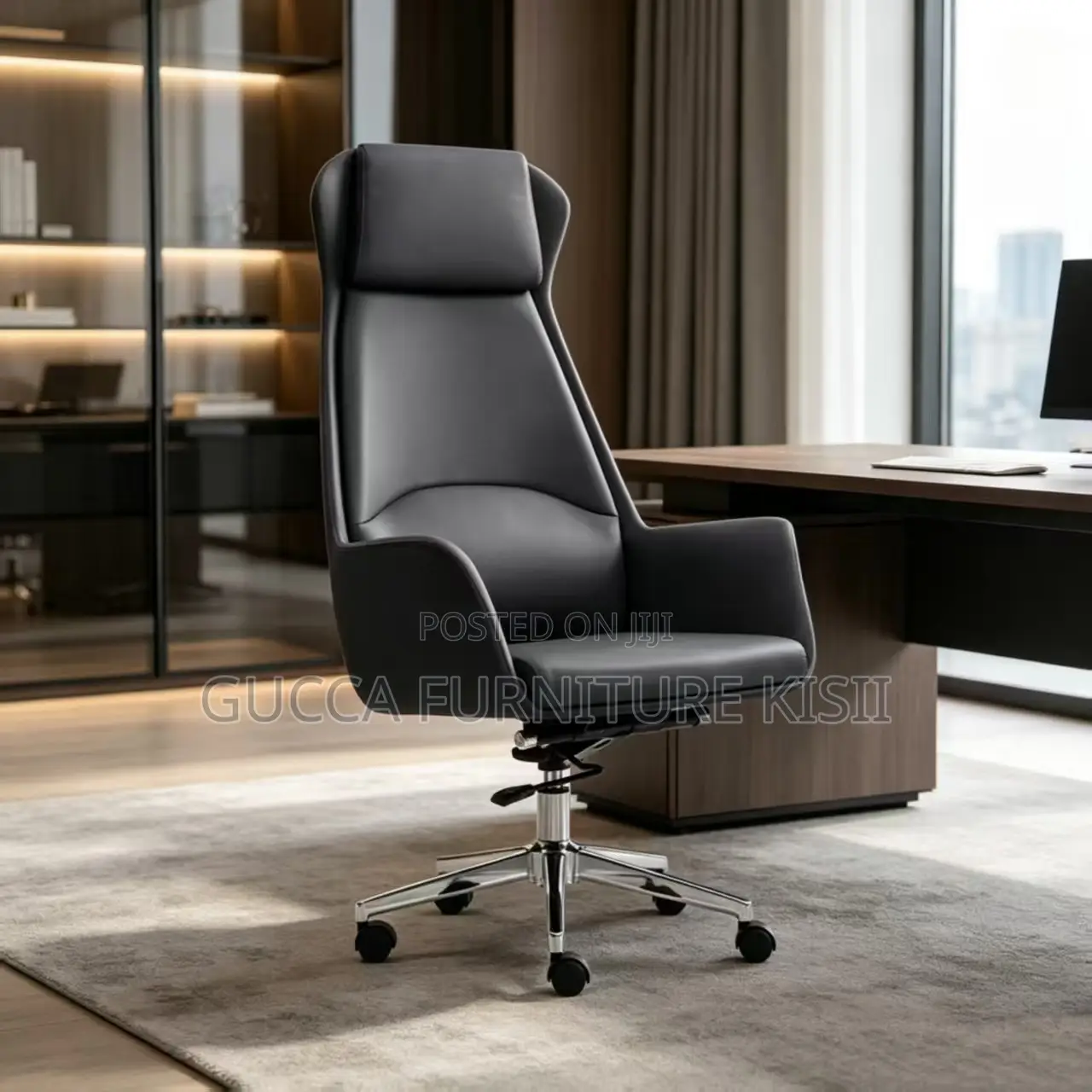Office Chair; High Back Leather Executive Office Chair