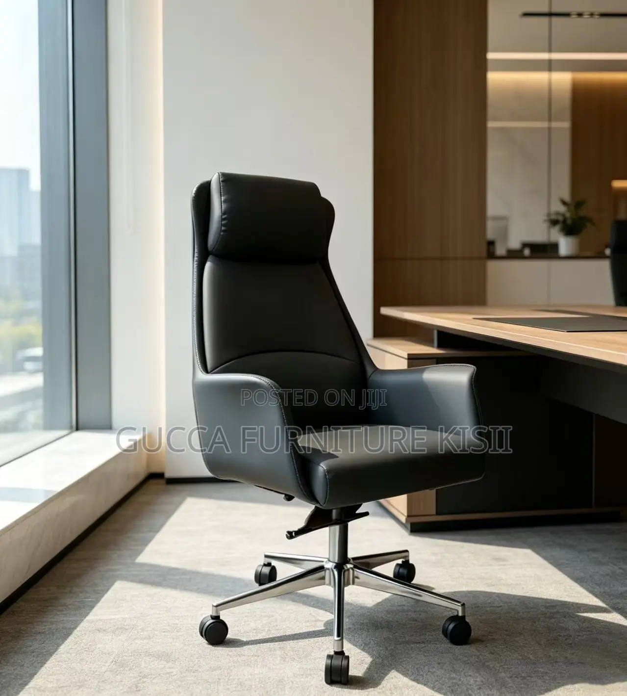 Office Chair; High Back Leather Executive Office Chair