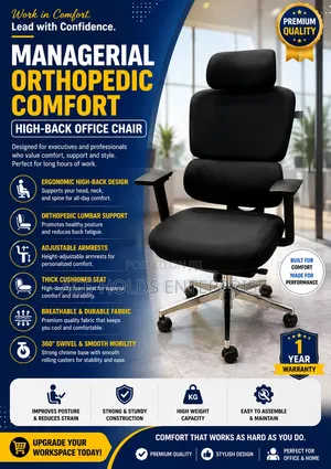 Managerial Orthopedic Comfort High-Back Office Chair – Premium Support
