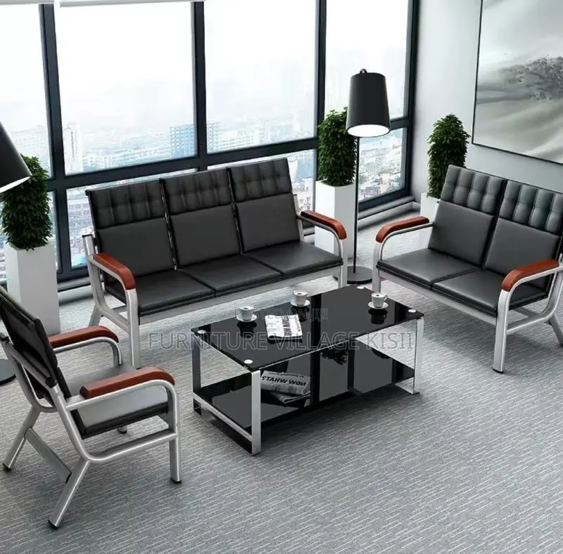 Office Sofa; 5-Seater Executive Leather Sofa Set