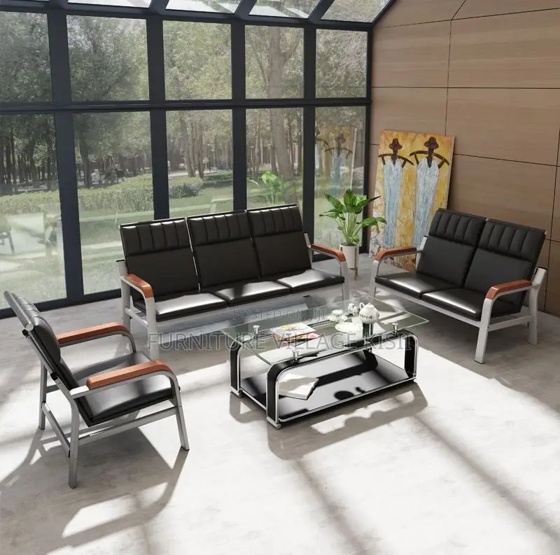 Office Sofa; 5-Seater Executive Leather Sofa Set