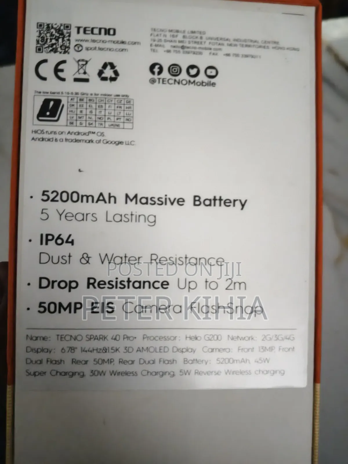 Tecno Spark 40 Pro+ 128 GB Black
