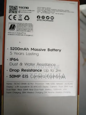 Tecno Spark 40 Pro+ 128 GB Black