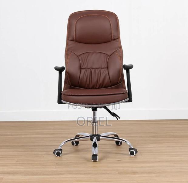 Office Chair: Modern Brown Leather Chair