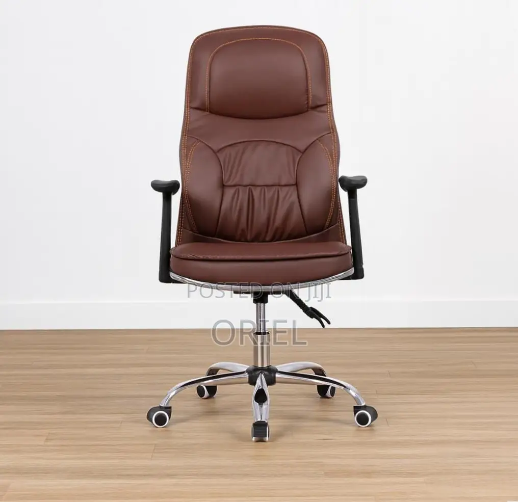 Office Chair: Modern Brown Leather Chair
