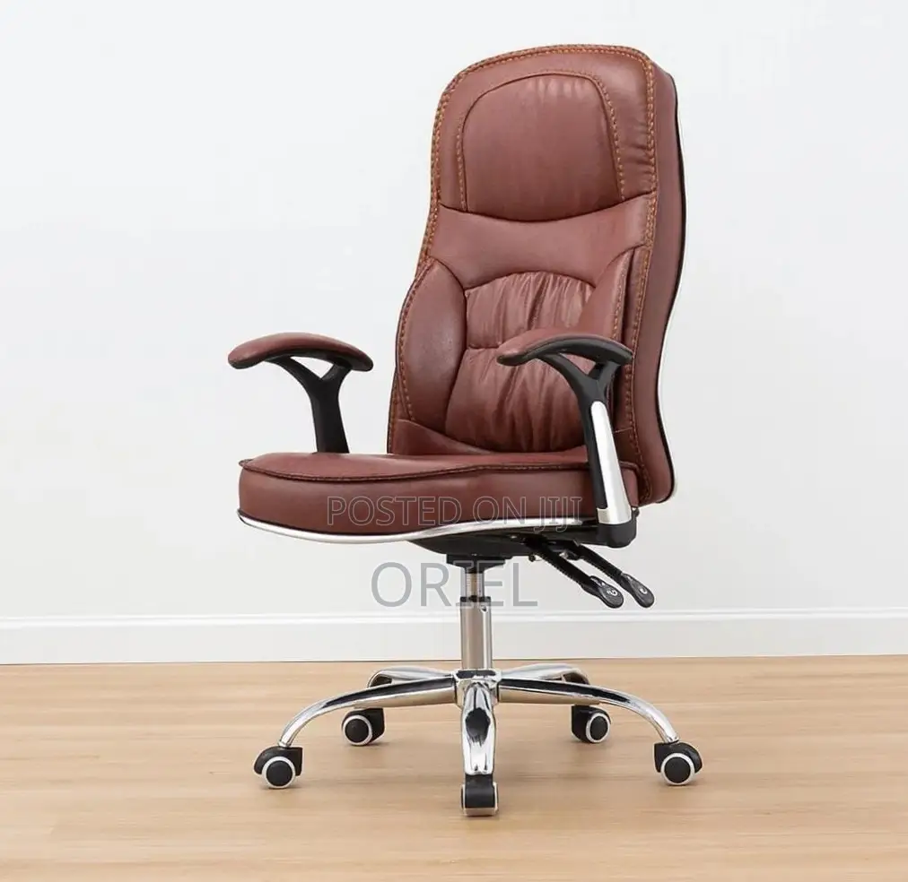 Office Chair: Modern Brown Leather Chair
