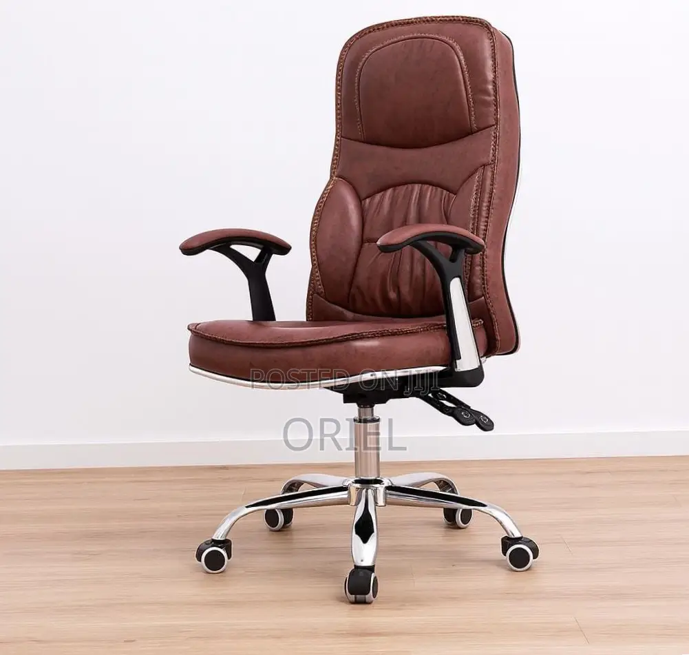 Office Chair: Modern Brown Leather Chair