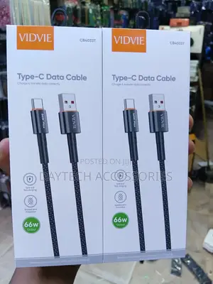VIDVIE CB4033T Type-C Data Cable 66W of Super-Fast Charging.