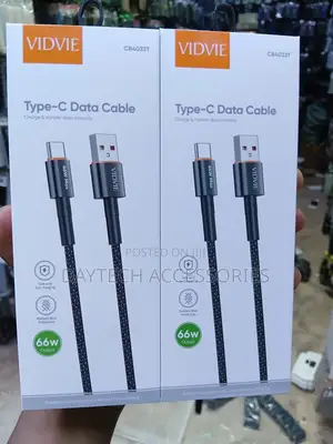 VIDVIE CB4033T Type-C Data Cable 66W of Super-Fast Charging.