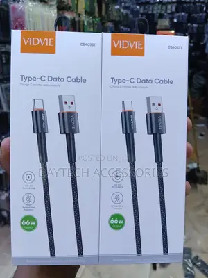 VIDVIE CB4033T Type-C Data Cable 66W of Super-Fast Charging.