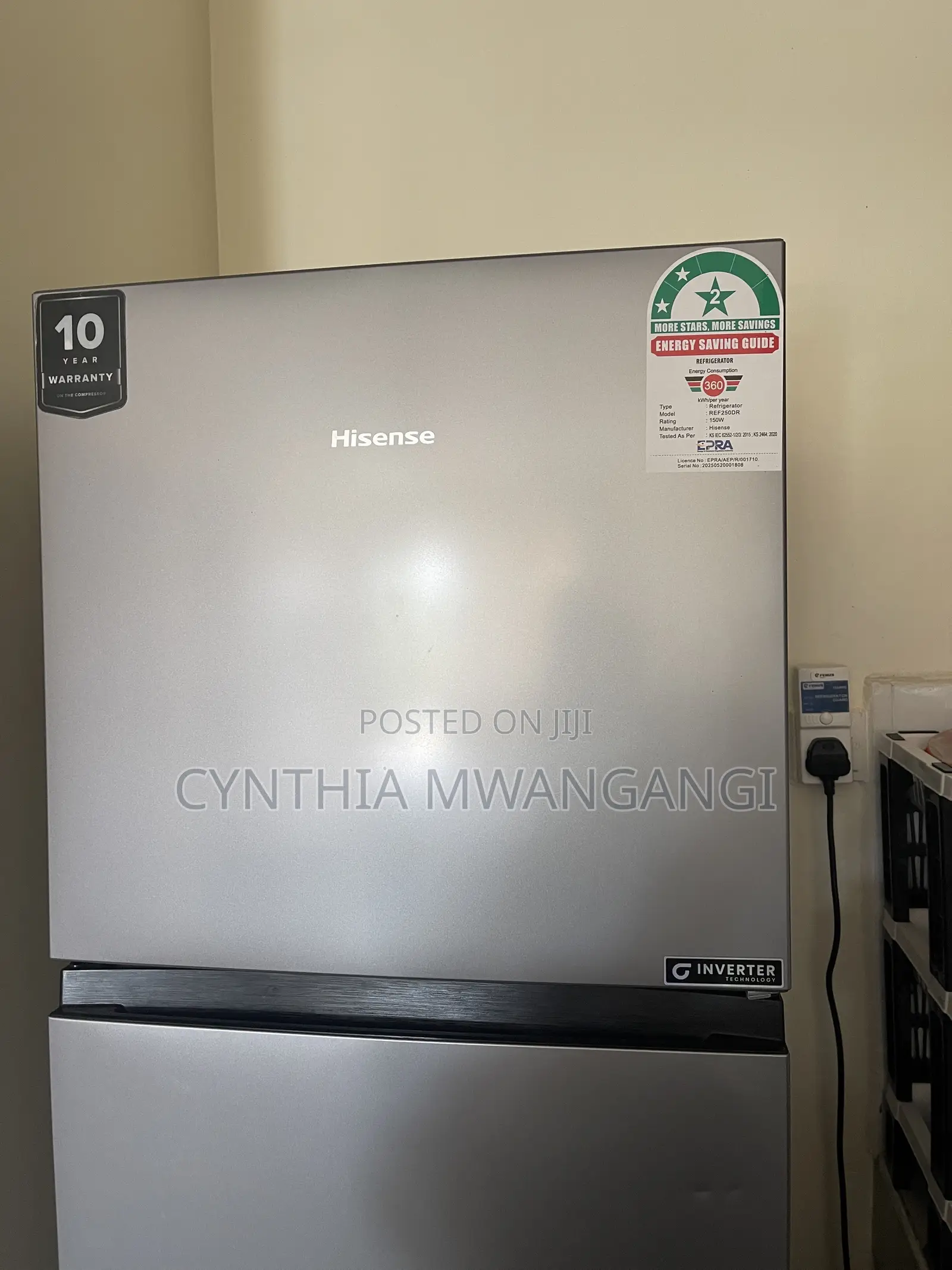HISENSE FRIDGE 250lires KSH 39,000