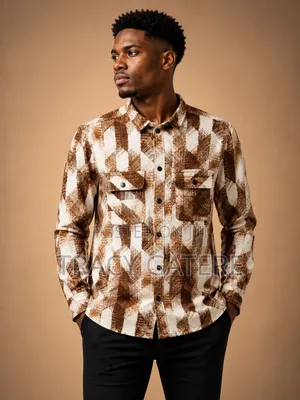 Men’s Stylish Printed Long Sleeve Shirt