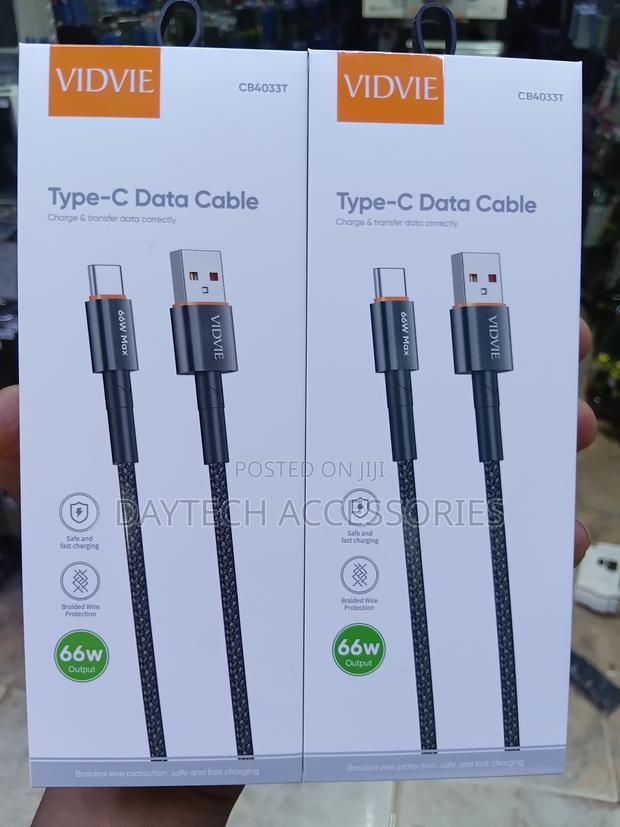 VIDVIE CB4033T Type-C Data Cable & Fast Charging Cable - Black