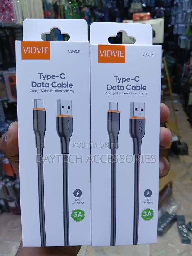 VIDVIE CB4031T Type-C Data Cable & Fast Charging Up to 3A.