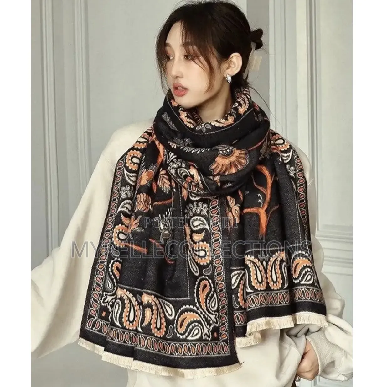 Ladies Double Sided Cashmere Scarf - Affordable Warm Scarf
