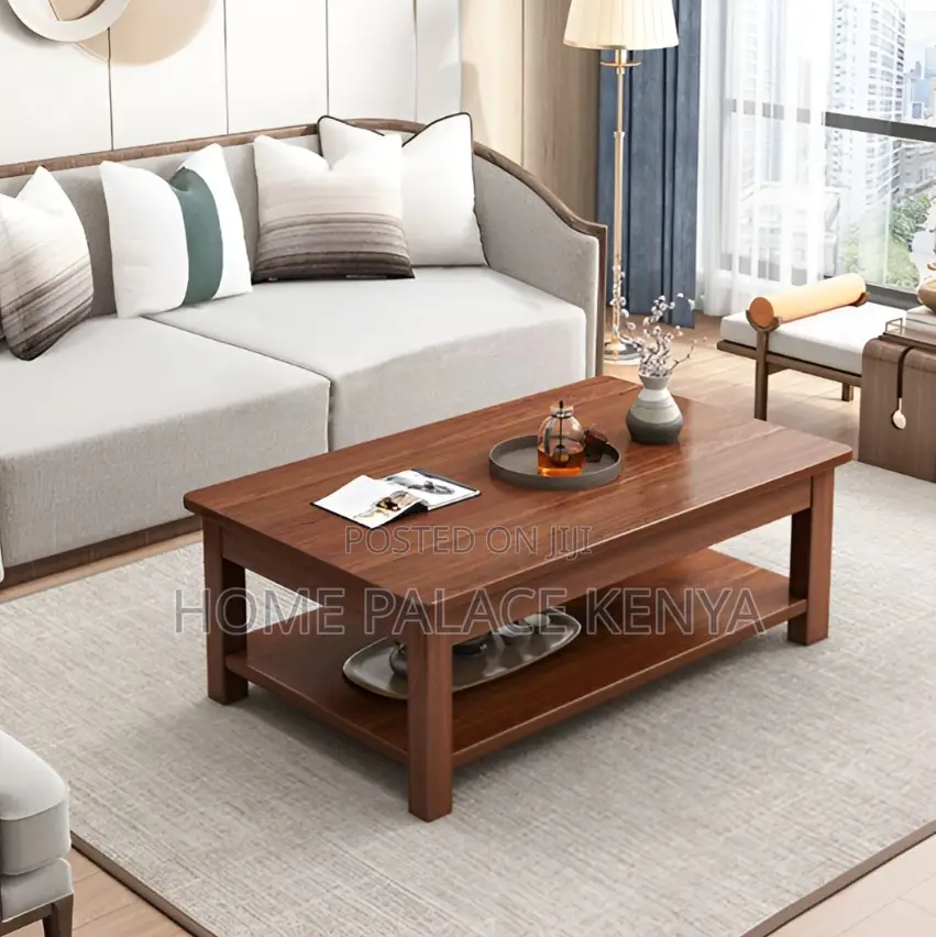 Coffee Table; Modern Mahogany Finish MDF Coffee Table for Home