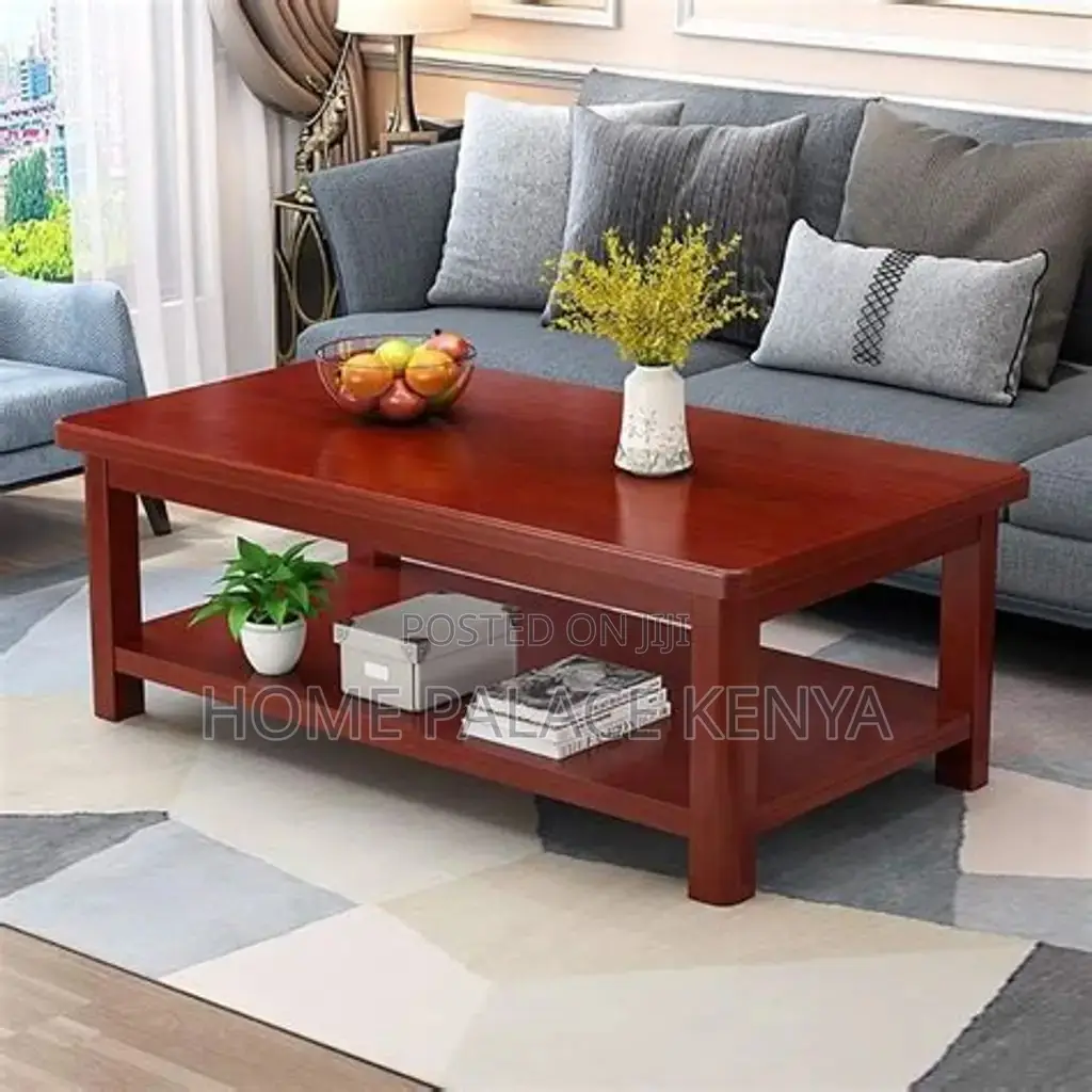 Coffee Table; Modern Mahogany Finish MDF Coffee Table for Home