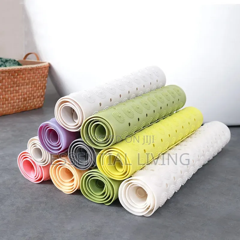 Non-Slip Shower Bath Mat With Built-in Foot Scrubber & Suction Cups