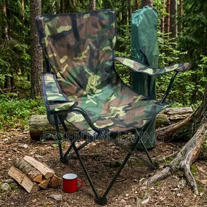 Portable Foldable Camouflage Camping Chair With Cup Holder & Carry Bag