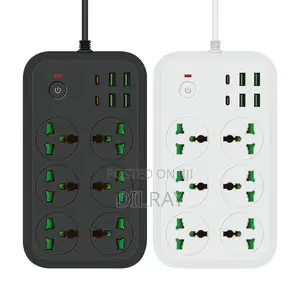 6 Port Power Socket Extension With 4 USB & 2 PD