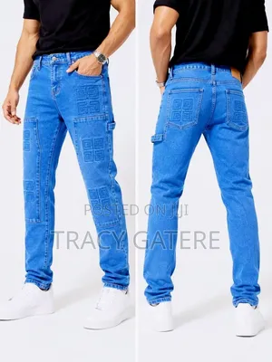 Blue Greek Pattern Trouser