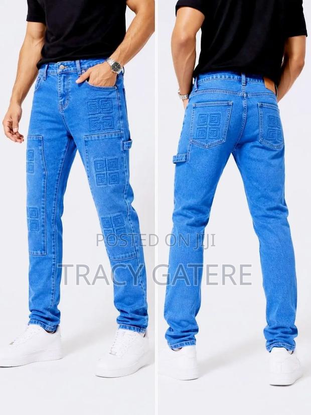 Blue Greek Pattern Trouser