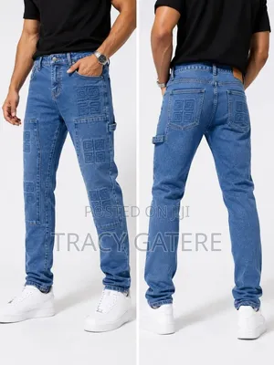 Blue Greek Pattern Trouser