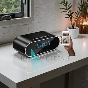 Compact Nightvision WiFi Alarm Table Clock Hidden Spy Camera
