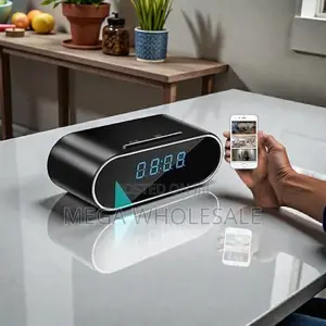 Wireless HD Recorder WiFi Alarm Table Clock Hidden Spy Camera