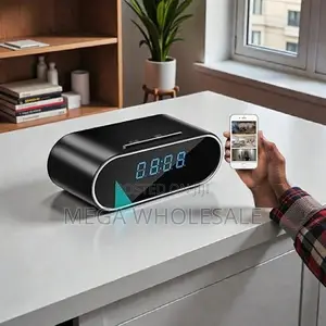 Digital Security Monitor WiFi Alarm Table Clock Hidden Spy Camera