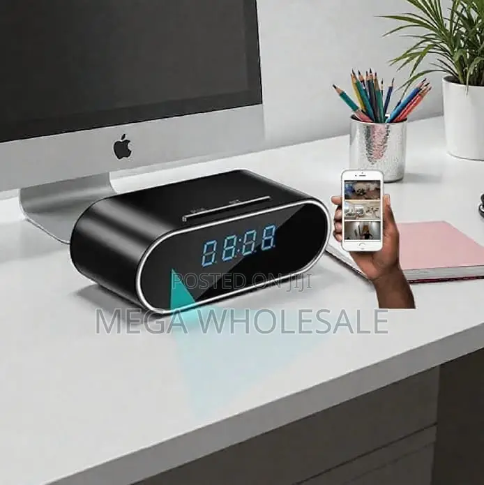 Smart Home Watcher WiFi Alarm Table Clock Hidden Spy Camera
