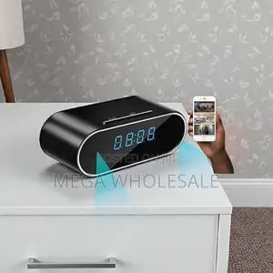 Phone Viewing Monitor WiFi Alarm Table Clock Hidden Spy Camera