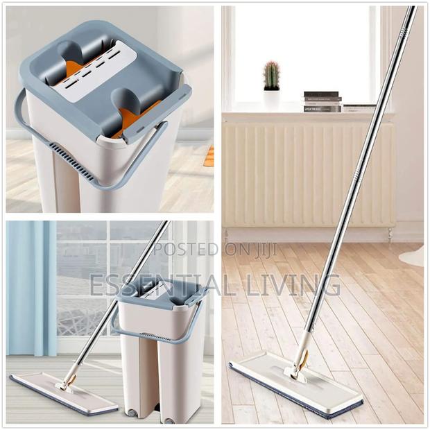 Flat Slide Mop Squeeze Mop and Bucket Set for Home Floor Cleaning