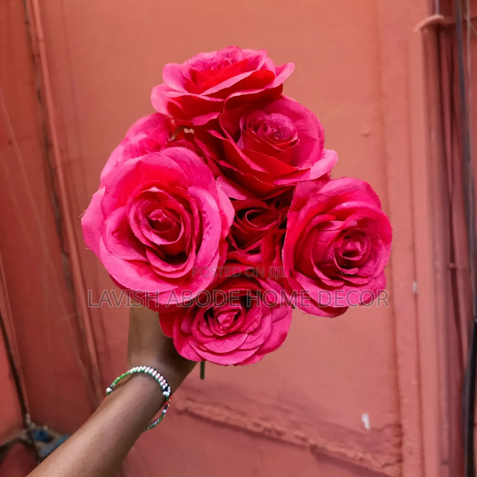 Red Artificial Rose Flower – Elegant Home & Event Décor