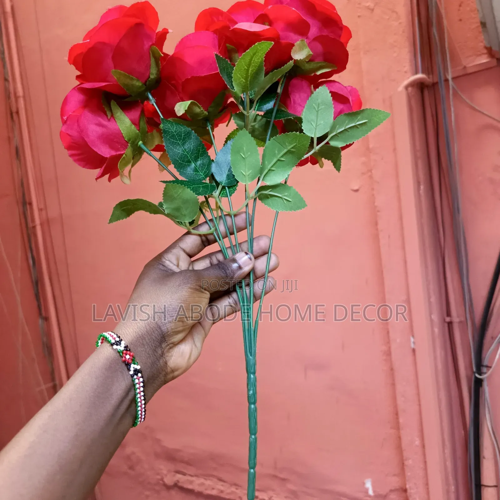 Red Artificial Rose Flower – Elegant Home & Event Décor