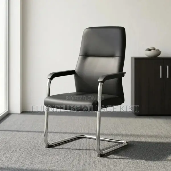 Office Chair; Black High Back Executive Visitors Seat.