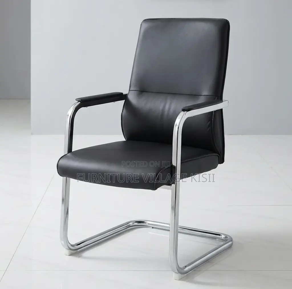 Office Chair; Black High Back Executive Visitors Seat.