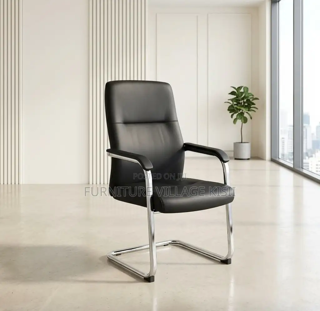 Office Chair; Black High Back Executive Visitors Seat.