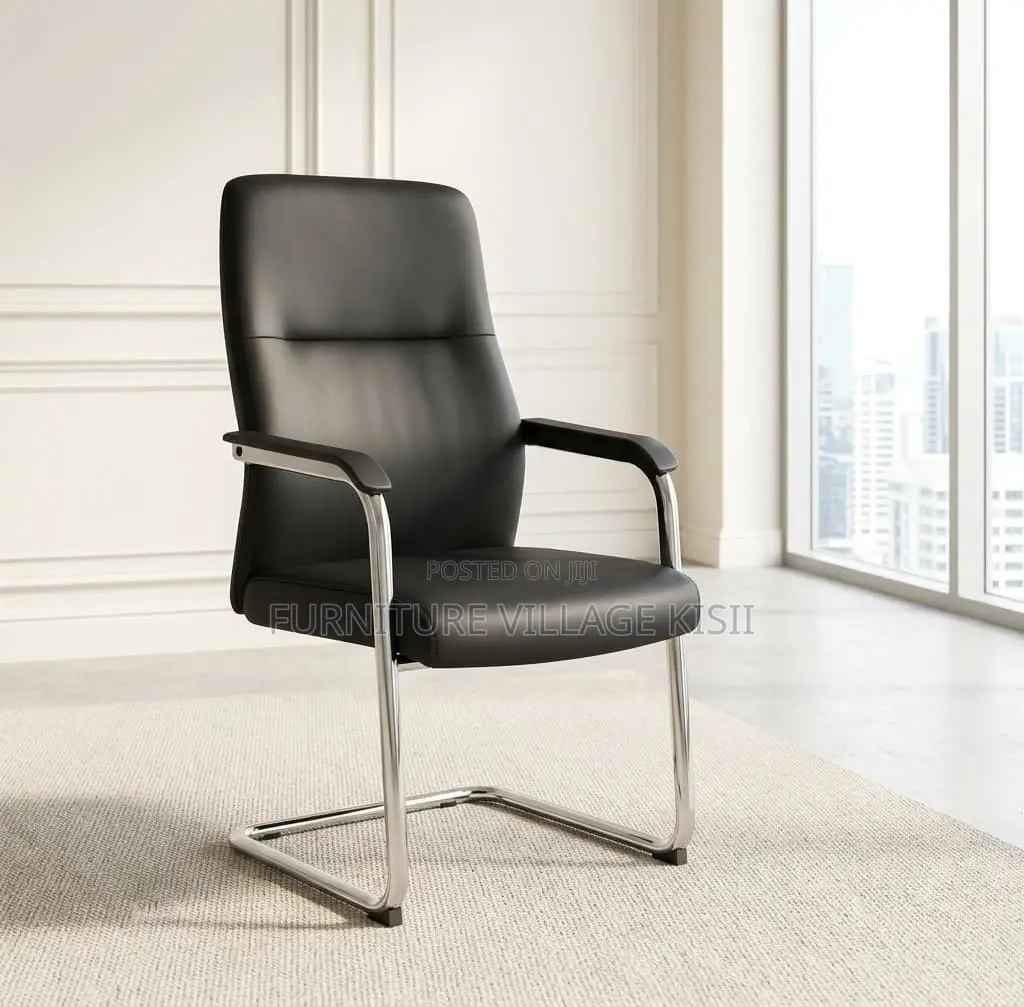 Office Chair; Black High Back Executive Visitors Seat.