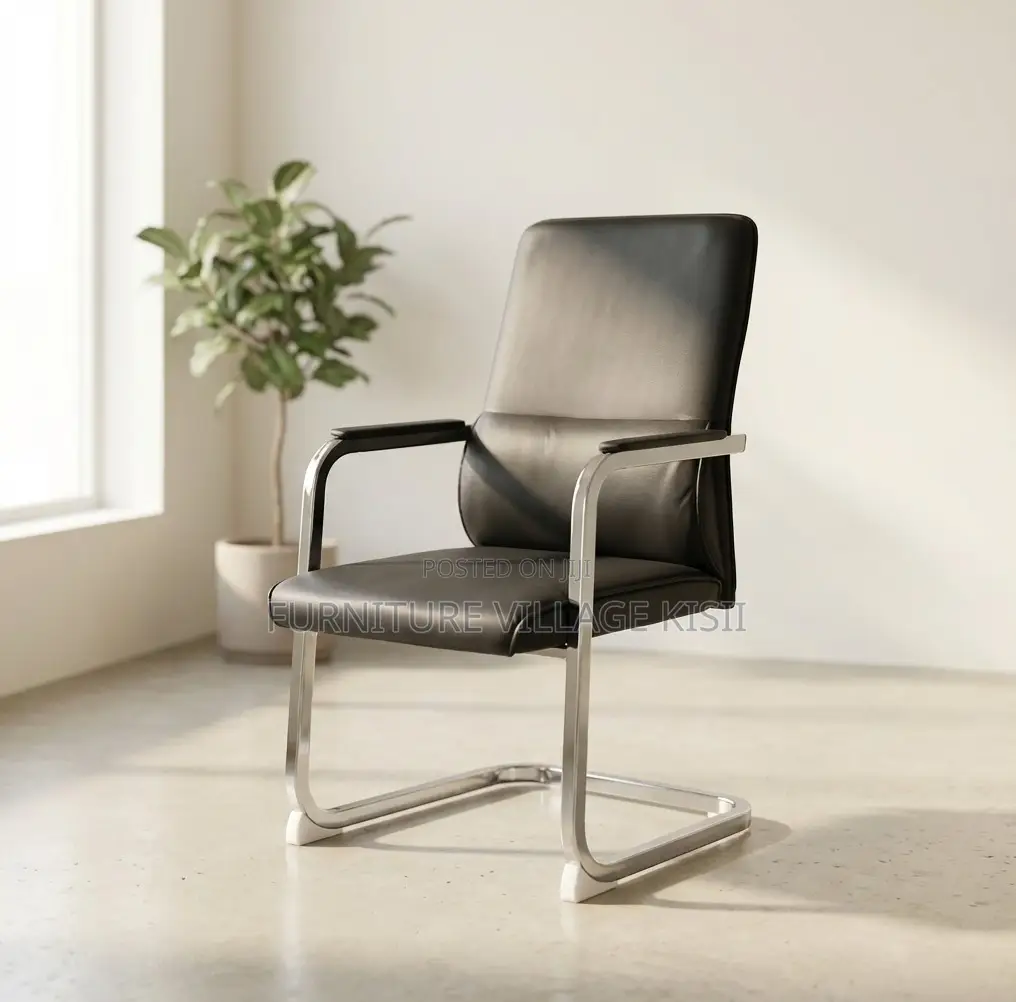 Office Chair; Black High Back Executive Visitors Seat.