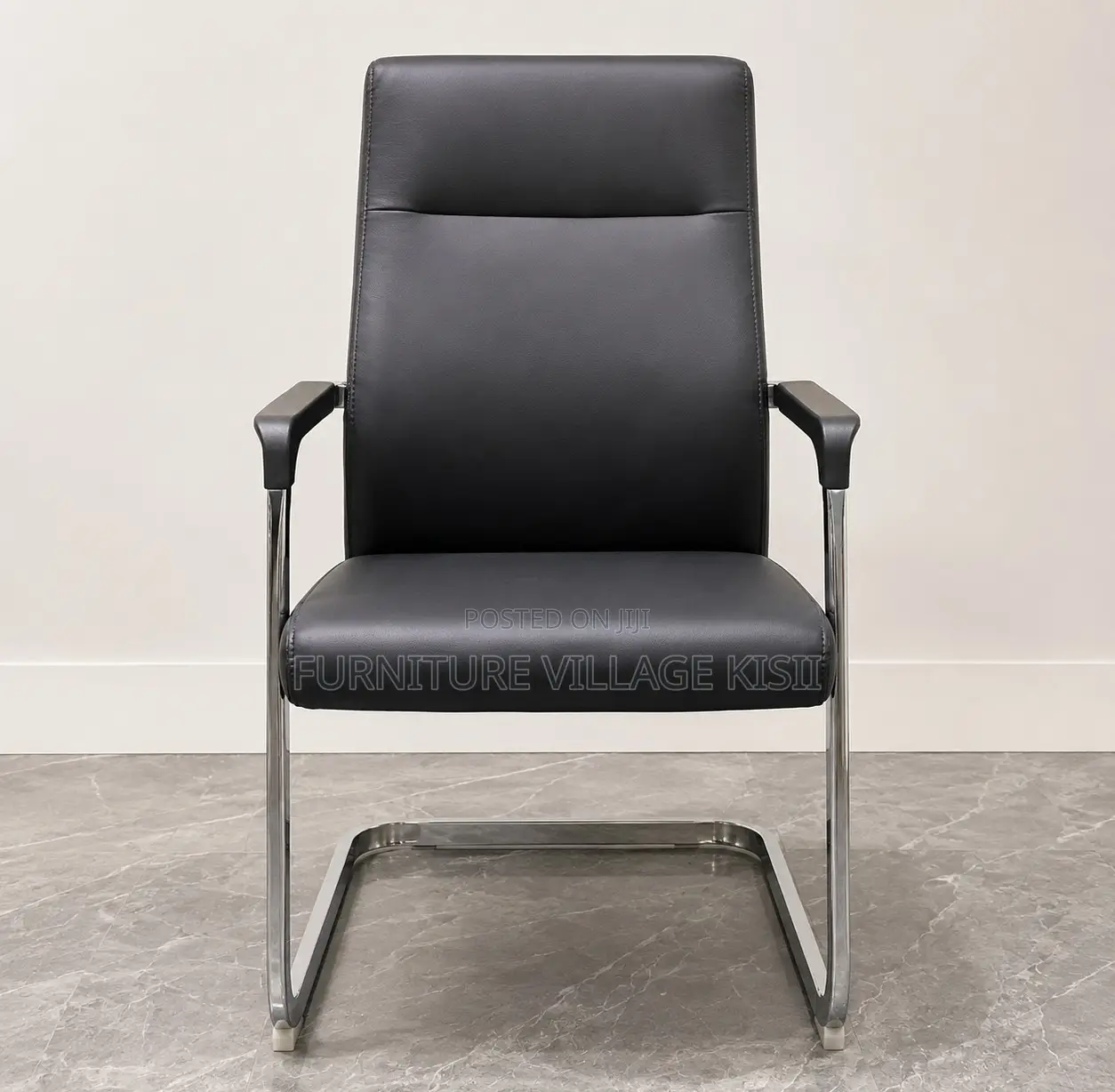 Office Chair; Black High Back Executive Visitors Seat.