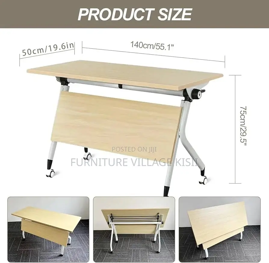 Office Furniture; 1.4M Folding Light Wood Training Table