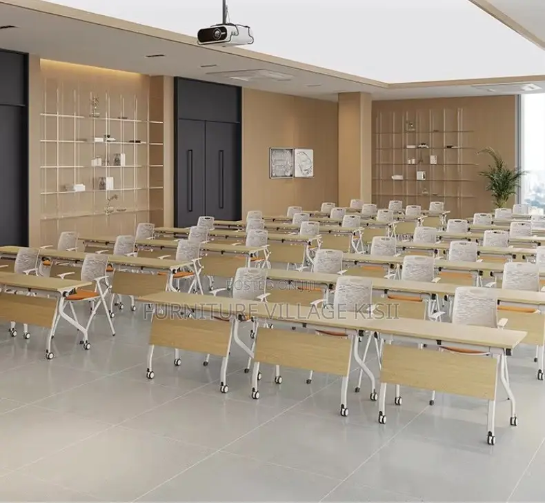 Office Furniture; 1.4M Folding Light Wood Training Table